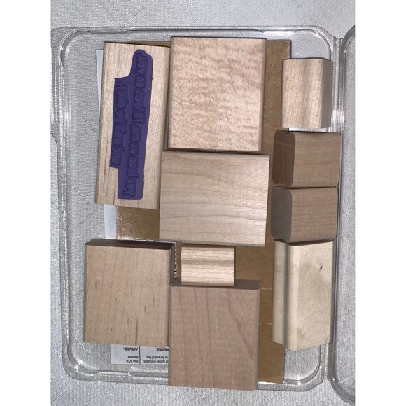 Stampin Up set Rare Discontinued Simply Best Wooden Rubber Card Craft scrapbook - Picture 3 of 5